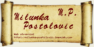 Milunka Postolović vizit kartica